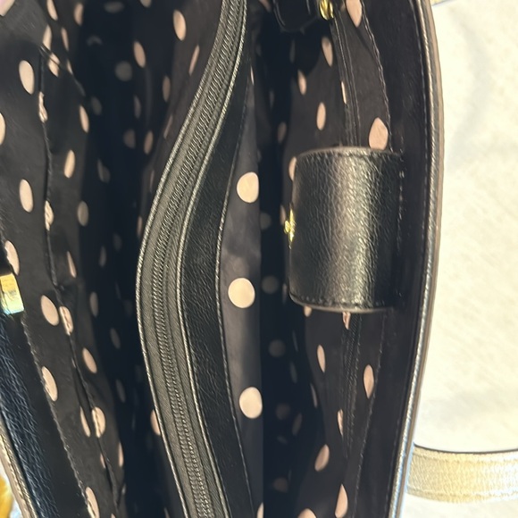 Anne Klein Black and White Leather Tote - Picture 4 of 5